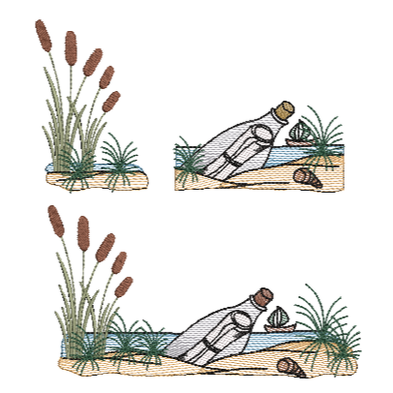 Stickdatei Flaschenpost  image number 1