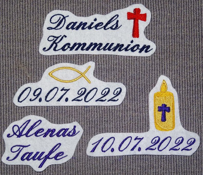 Kommunion Christenfisch Kreuz Stickdatei image number 6