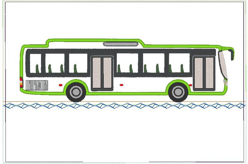 Bus - Kissen ITH -  Stickdatei  image number 4