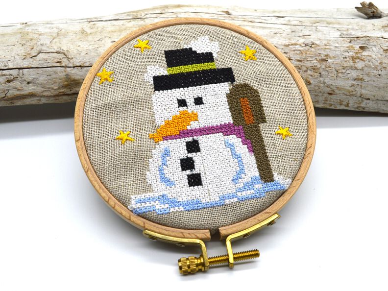 Stickdatei Schneemann Kreuzstich Winter image number 4