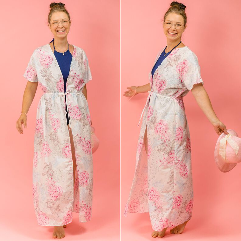 Sommer Kimono Bluse Kleid Jacke Cover-Up FLORES ♥Gr. 34-56 image number 7