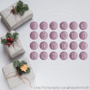 Plotterdatei - Adventskalender Zahlen Kinderschrift