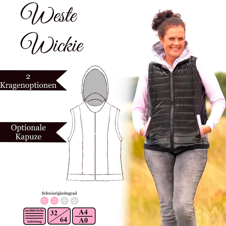 Damen Weste "Wickie" - Ebook und Nähanleitung - Größe 32-64 image number 1