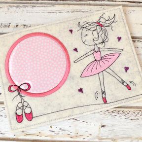 Stickdatei MugRug Untersetzer Ballerina 13x18cm und 13x20cm