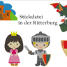 Ritter, Drache, Burg und Burgfräulein Stickdatei thumbnail number 1