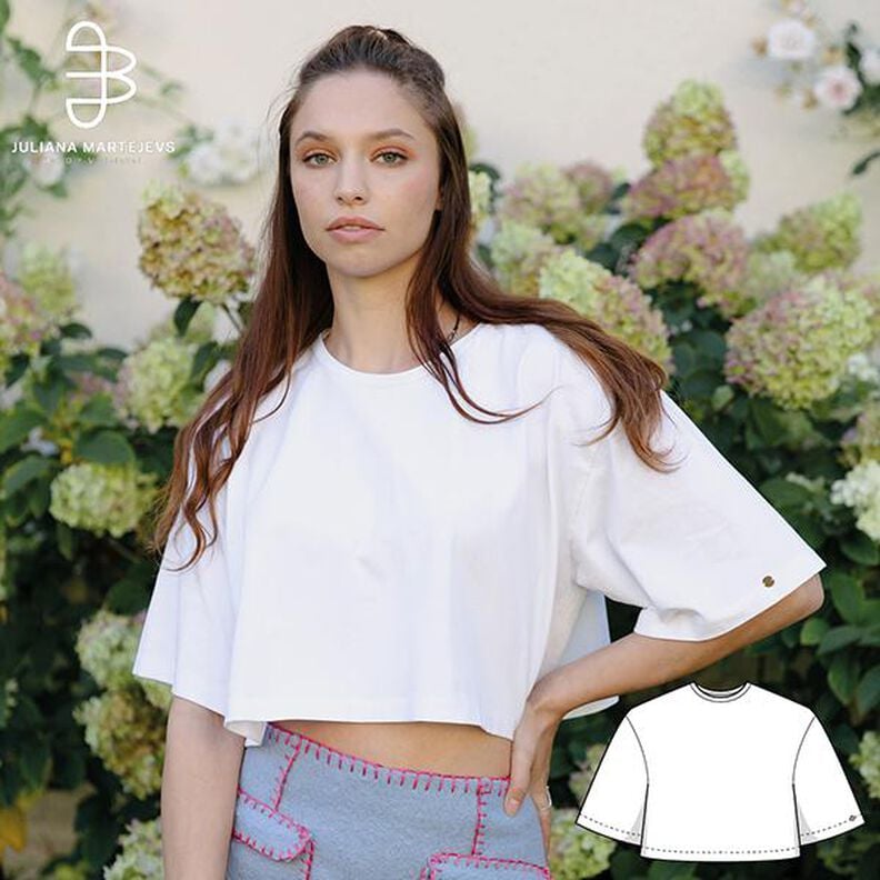 Cropped T-Shirt Schnittmuster mit Videoanleitung Gr. XS-XXXL image number 1