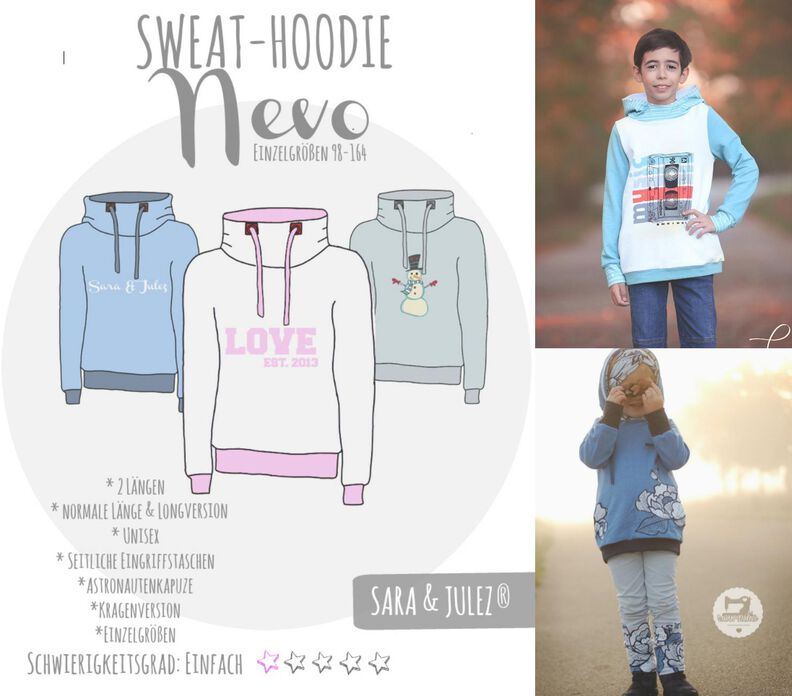 NEVO HOODIE KIDS UNISEX GR. 98-164 image number 1