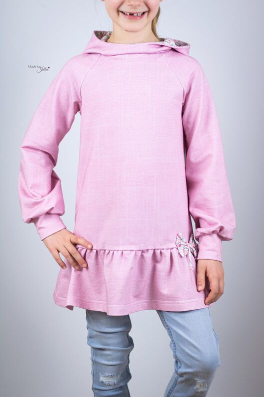 *Girls Raglan Dress* Hoodiekleid Tunika Ballonärmel  image number 7