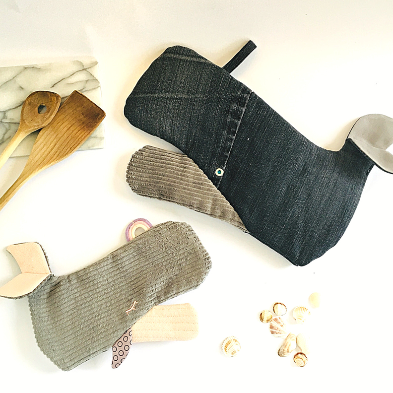 Ofenhandschuh - Wal, Jeans Upcycling + Stoffreste image number 4