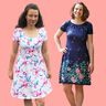 Jersey Kleid geraffter Ausschnitt mit Gummi ELOK ♥Gr.XS-XXL thumbnail number 1
