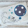 ITH Stickdatei Untersetzer Katze thumbnail number 1