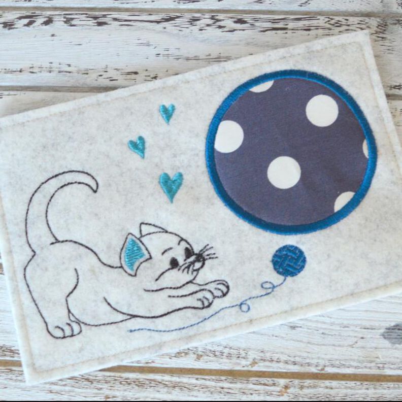 ITH Stickdatei Untersetzer Katze image number 1