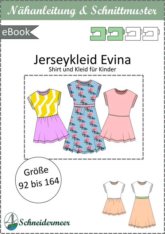 Sommerkleid und Shirt „Evina“ für Kinder Gr. 92-164, A4+A0 image number 8
