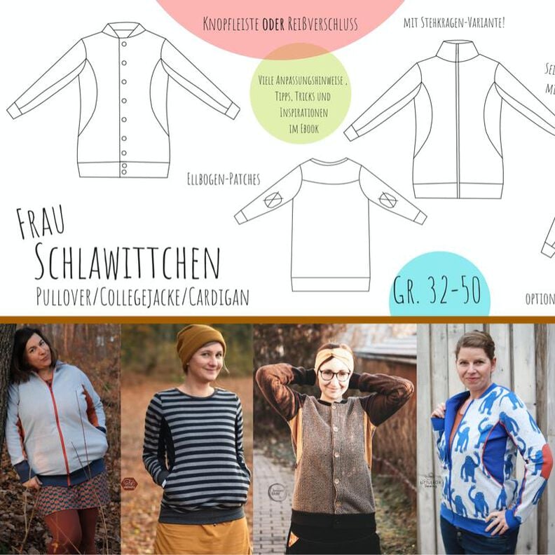 Frau Schlawittchen Pullover/Collegejacke/Cardigan Gr. 32-50 image number 1