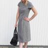 Kleid Etuikleid Rundhals- / V-Ausschnitt KLASIK ♥ Gr. 34-56 thumbnail number 5