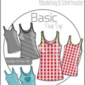 Ebook/Nähanleitung Basic Tank Top Damen Gr. 34-48