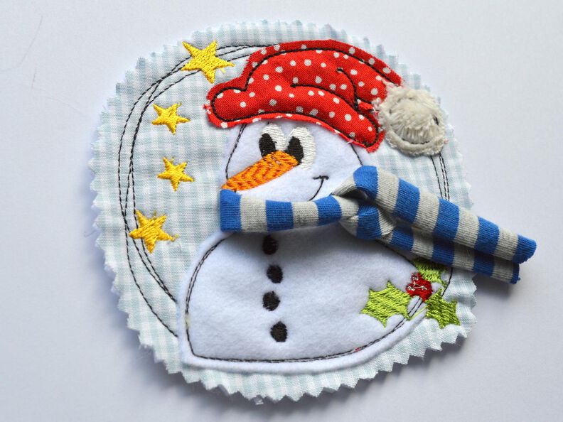 Stickdatei Schneemann doodle 3er SET 20x20cm image number 2