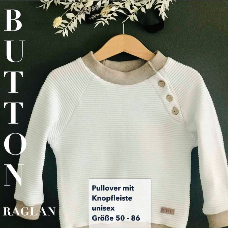 Knopfleisten Kinder Pullover BUTTON RAGLAN Baby Gr. 50 - 86 image number 7
