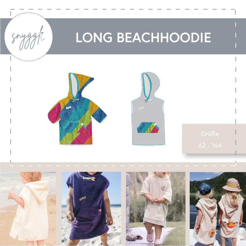Long Beachhoodie Gr. 62-164, Badeponcho, Frottee, Musselin image number 1