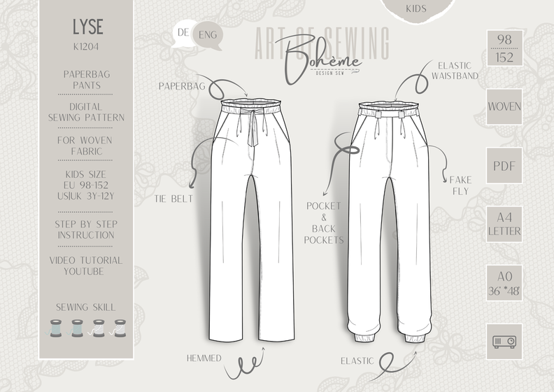 www.bohemedesignsew.com - LYSE.hose Kinder image number 7