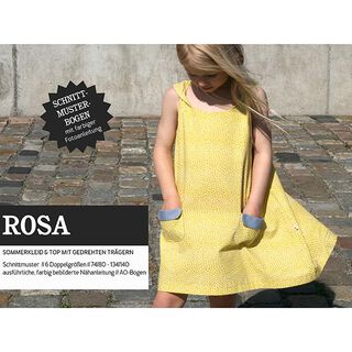 ROSA Kleid und Top mit gedrehten Trägern und Taschen | Studio Schnittreif | 74-140, 