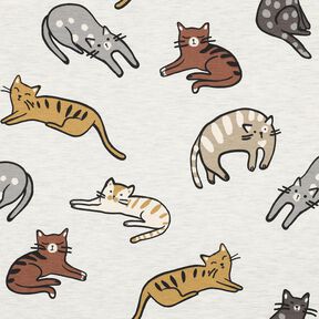 Baumwolljersey Katzen | Poppy Fabrics – natur/braun, 