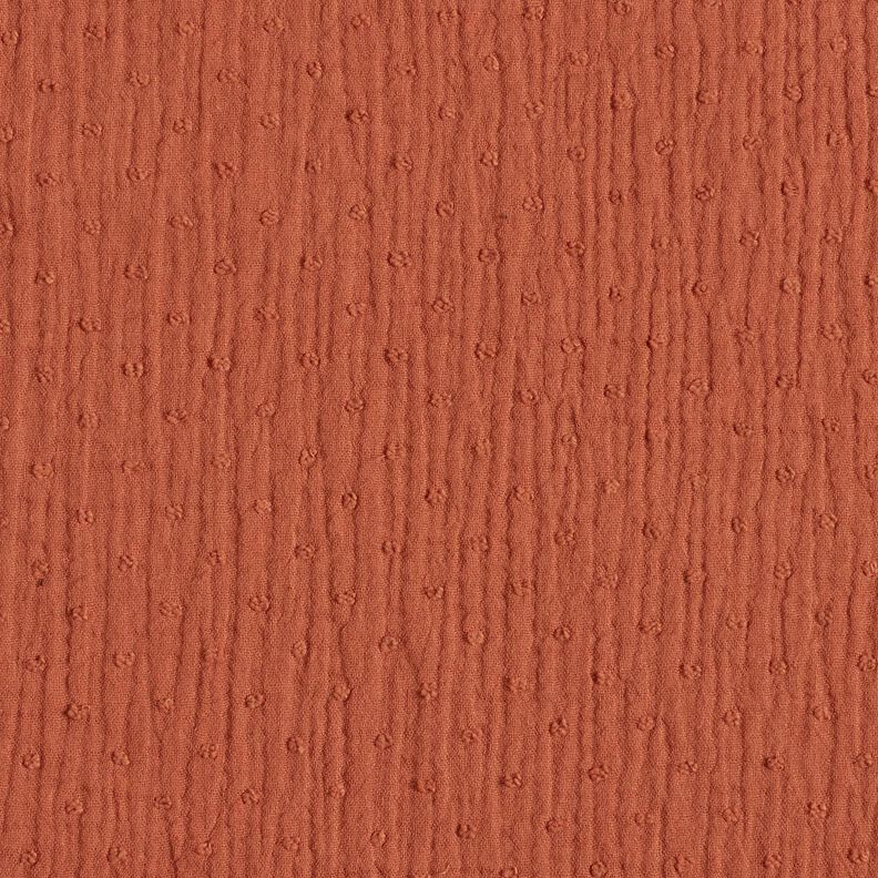 Musselin/ Doppel-Krinkel Gewebe Dobby – terracotta,  image number 1