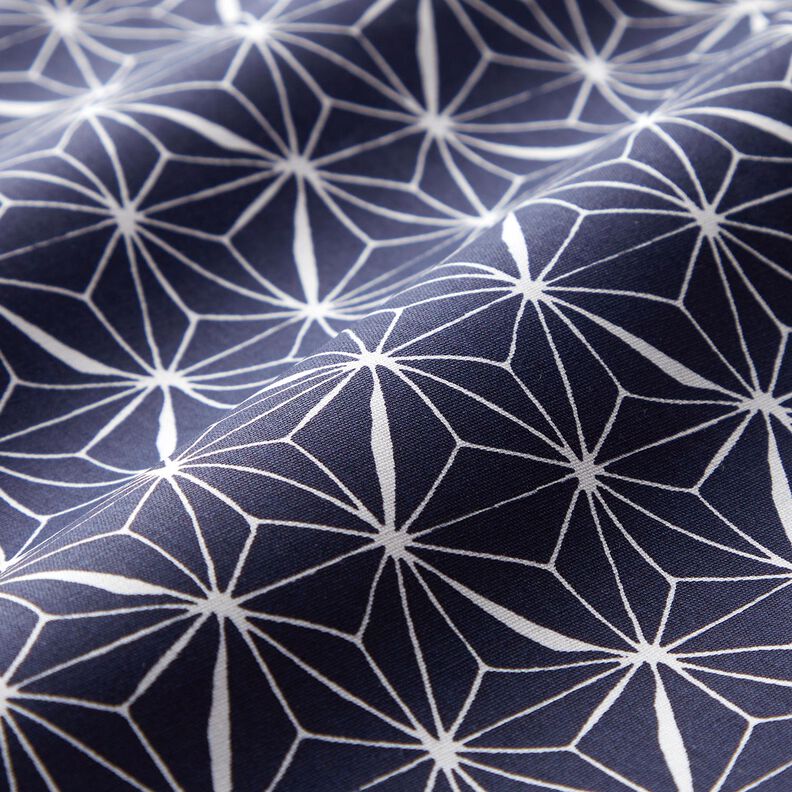 Beschichtete Baumwolle grafische Sterne – marineblau/weiss,  image number 3