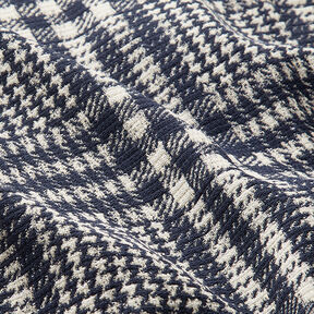 Mantelstoff Doubleface Karo – marineblau/weiss, 
