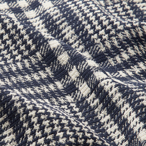 Mantelstoff Doubleface Karo – marineblau/weiss,  image number 2