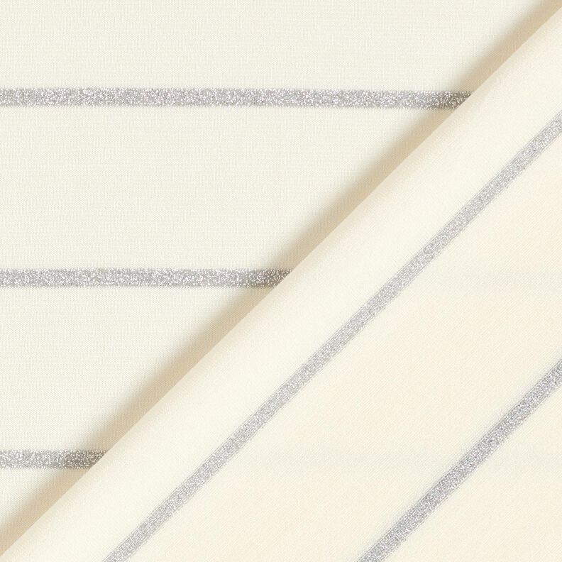 Jersey breite Glitzerstreifen – weiss/silber metallic,  image number 5