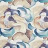 Dekostoff Halbpanama abstrakte Pflanze – blau/kupfer,  thumbnail number 1