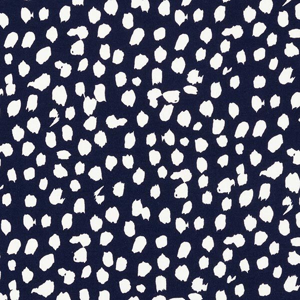 Viskosejersey Leopunkte – marineblau/weiss, image number 1