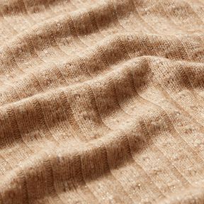 Strickstoff Ajour edle Glitzerstreifen – hellbraun, 