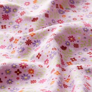 Baumwolljersey Blumenwiese – rosa, 