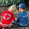 French Terry Panel Einmal Polizistin sein | Stoff&Liebe – jeansblau/silbergrau,  thumbnail number 8
