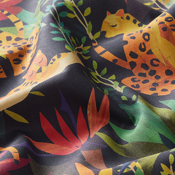 Outdoorstoff Canvas Leopard – schwarz, image number 2