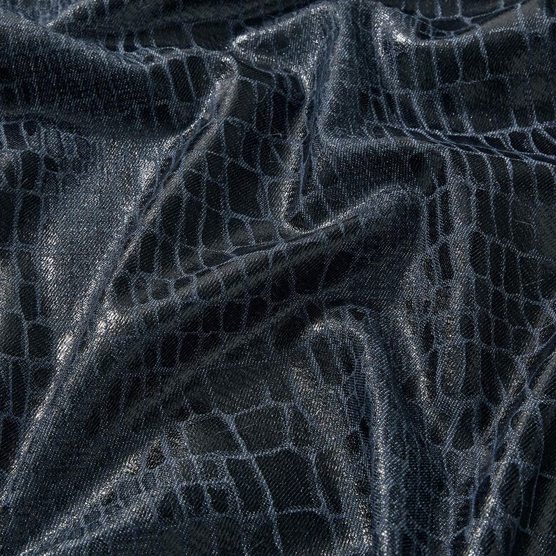 Viskosedenim Reptil-Optik – schwarzblau,  image number 2