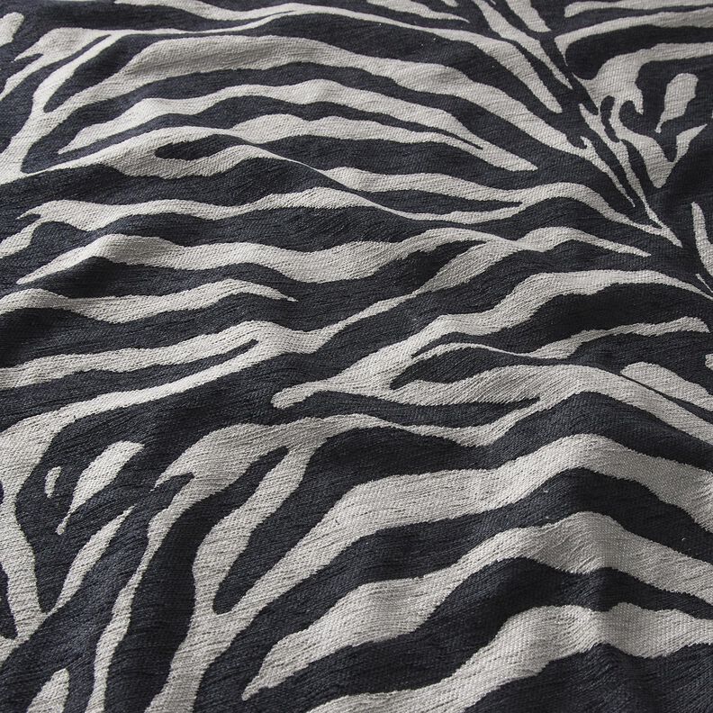 Polsterstoff Jacquard Zebra – schwarz/grau,  image number 2
