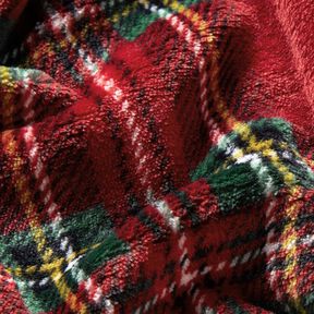 Kuschelfleece klassisches Karo – dunkelrot/tannengrün,  Kuschelfleece klassisches Karo – dunkelrot/tannengrün,