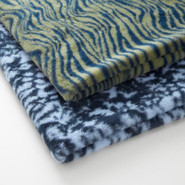 Fellimitat bunter Leopard – hellblau/marineblau, image number 3