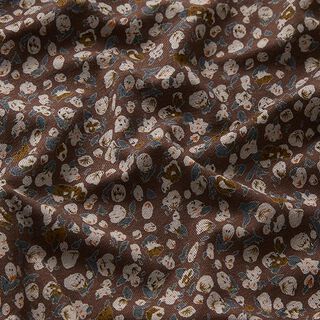 Viskosejersey Herbstblümchen – braun, 
