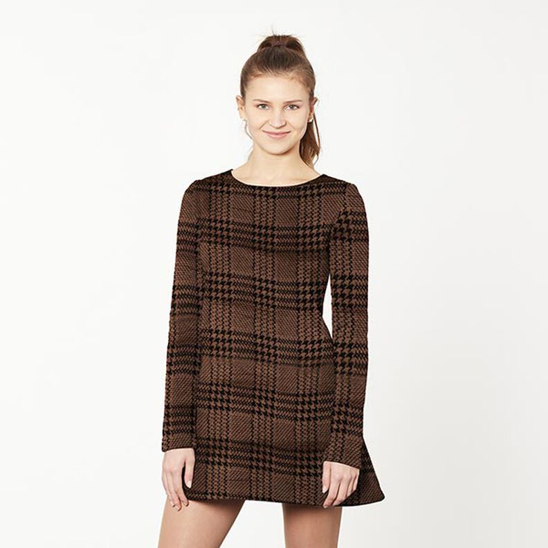Samt Jersey Glencheck – maronenbraun/schwarz,  image number 5