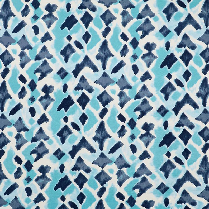 Viskosejersey Ikat-Muster – himmelblau/nachtblau, image number 1