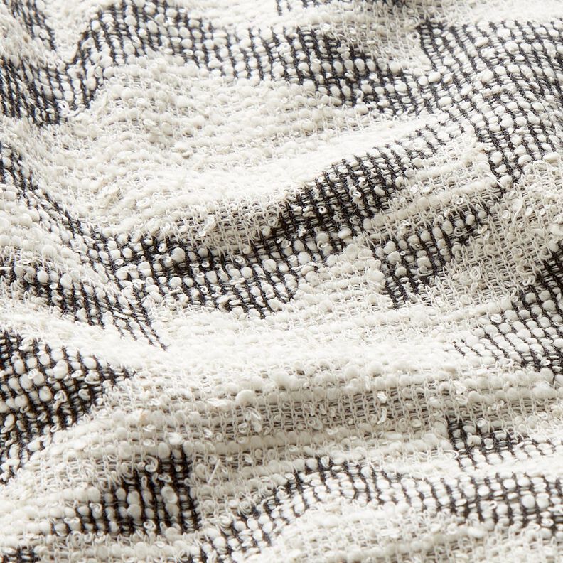 Strickbouclé Chevron – schwarz/weiss,  image number 3