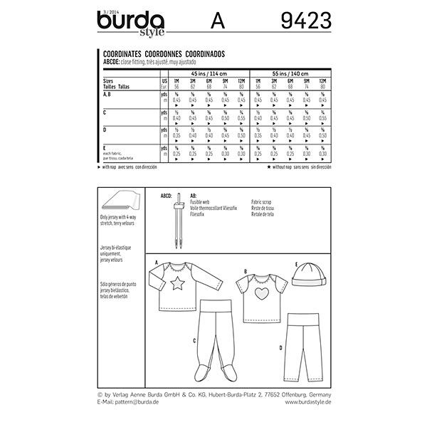 Shirt / Hose / Mütze | Burda 9423 | 56-80,  image number 6
