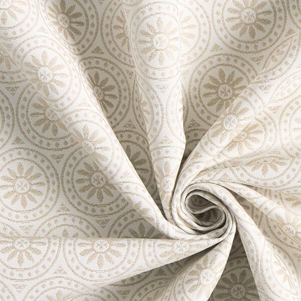 Outdoorstoff Jacquard Kreis-Ornamente – anemone/wollweiss,  image number 3