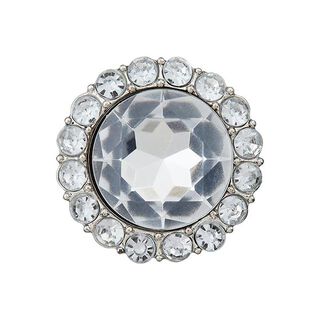 Strass-Polyesterknopf Öse [ 25 mm ] – transparent, 