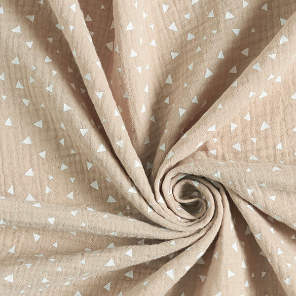 Musselin/ Doppel-Krinkel Gewebe Dreiecke – sand/weiss, image number 3