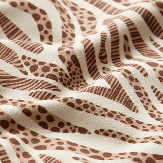 GOTS French Terry Sommersweat Zebra | Tula – hellbeige/dunkelbraun, 